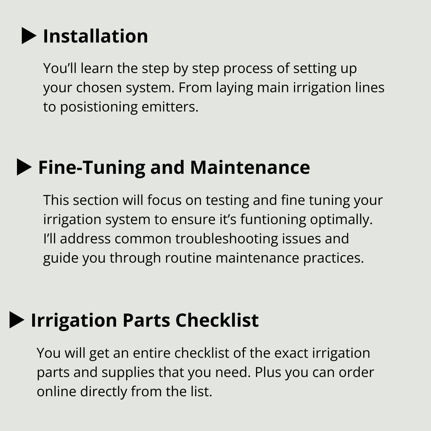 Course: Effortless Irrigation