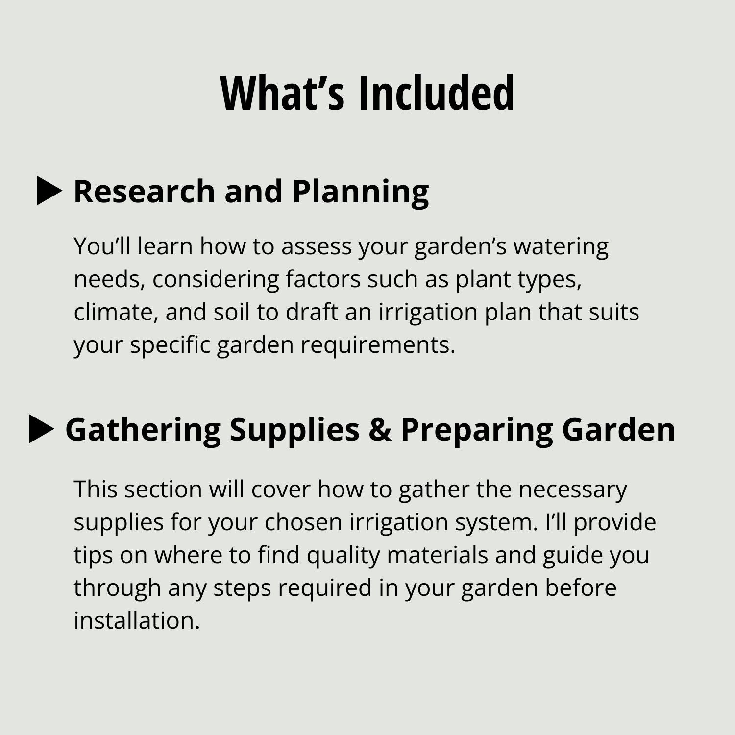 Course: Effortless Irrigation